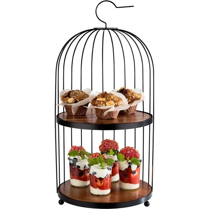 APS Etagere Birdcage, Akazienholz, Metall