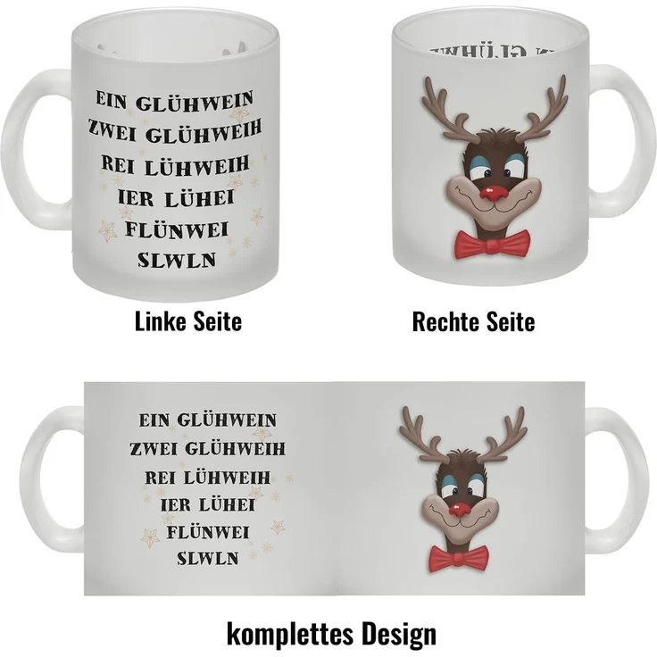 speecheese Tasse Glühweintasse mit betrunkenem Rentier und lustigem Spruch – Bild 4