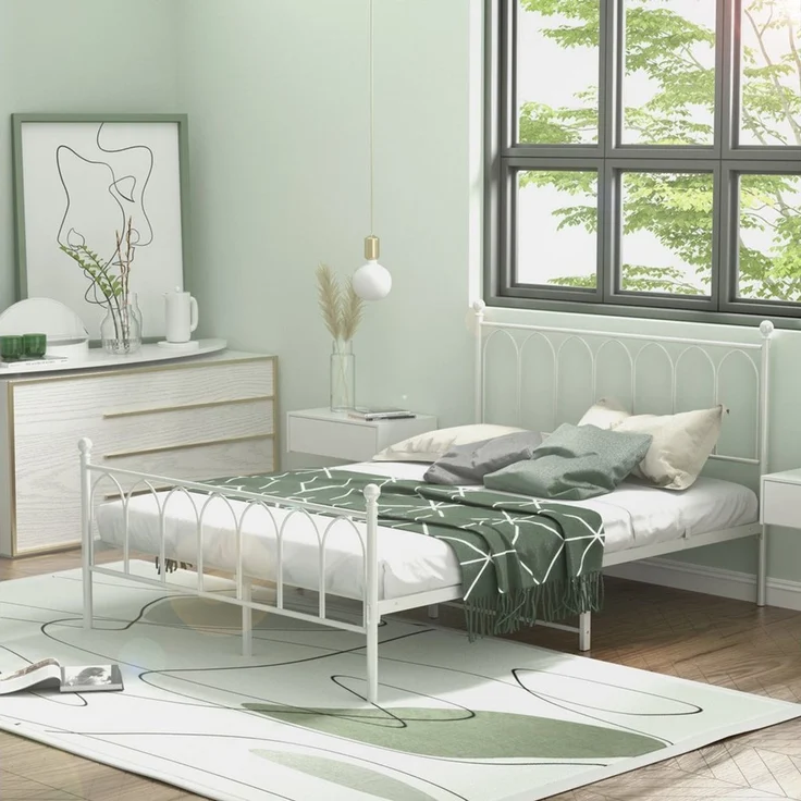 HAUSS SPOLE Metallbett Modern Metallbett Bettgestelle Einzelbett Gästebett Bettrahmen, modernes Design – Bild 2