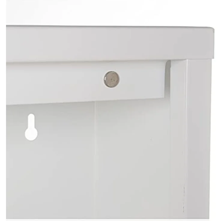DRW d'casa Schuhschrank aus Metall, mit 5 Klappen, Weiß, 50 x 166 x 169 cm. – Bild 4