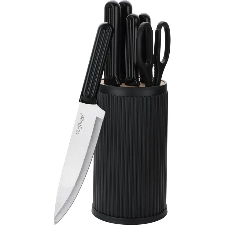 7-teiliges Messerset mit Messerblock, elegantes Design - robust & ergonomisch