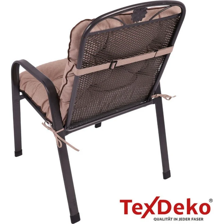 TexDeko Sitzauflage Ecolen Niedriglehner 40 x 40 x 40cm - gesteppte Gartenstuhl-Auflage, (1× Gartenstuhl-Auflage (80 × 40cm), UV-Beständig, Wasserabweisend mit Anti-Rutsch Boden – Bild 3
