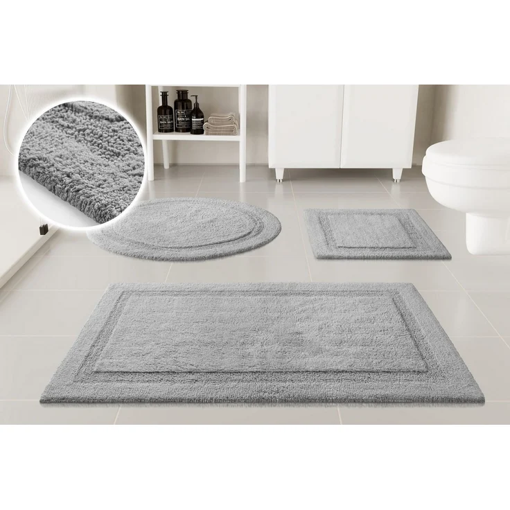OTTO home Badematte Meellor, Höhe 20 mm, rutschhemmend beschichtet, fußbodenheizungsgeeignet, Baumwolle, rund, Badteppich, getuftet, modern, Uni, antirutsch, flauschig, Baumwolle – Bild 5