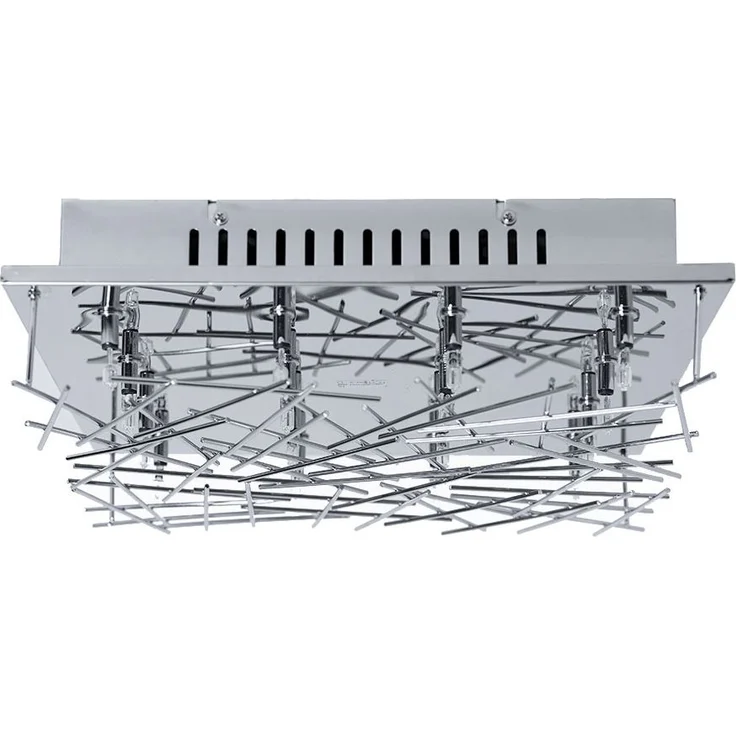 Deckenleuchte, chrom, Stäbe Design, LxB 37x37 cm – Bild 1