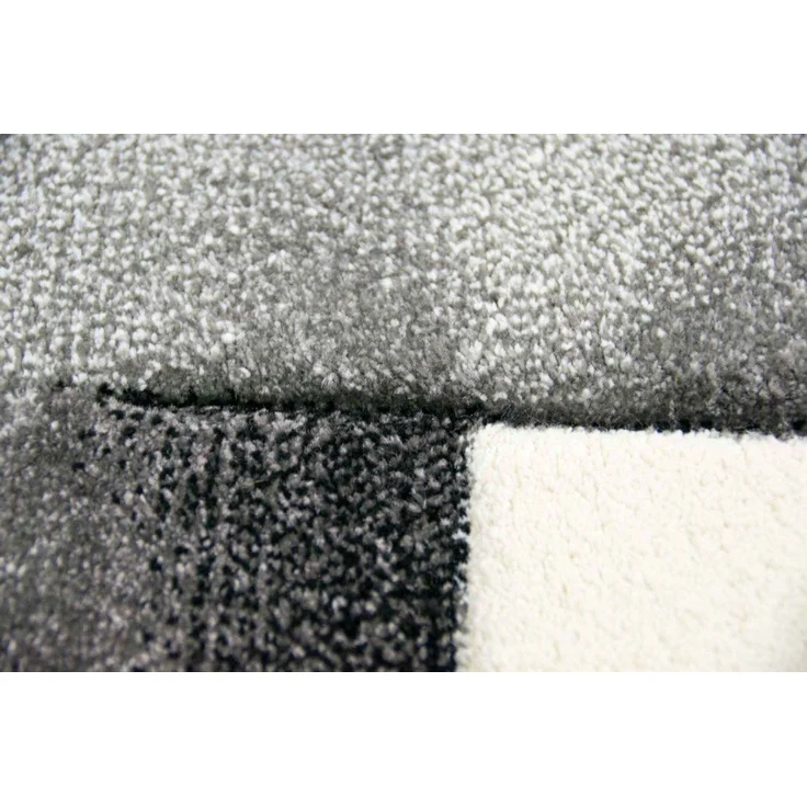 Carpetia Teppich Moderner Teppich Kurzflor Wohnzimmerteppich grau schwarz weiss, rechteckig, Höhe: 13 mm – Bild 3