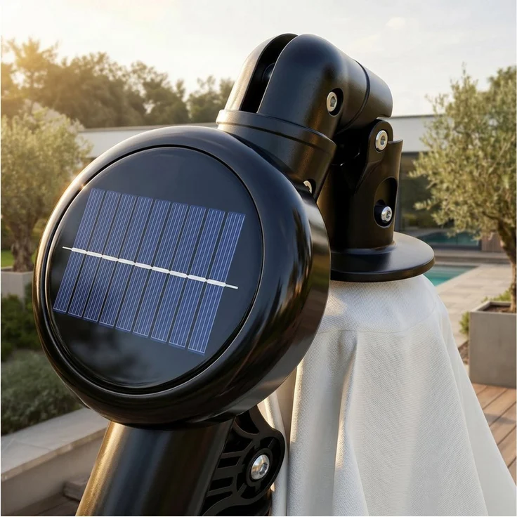 Swing&Harmonie Sonnenschirm mit LED Beleuchtung Luxus Ampelschirm 300 / 350cm, Garten Schirm inkl. Abdeckhaube – Bild 4
