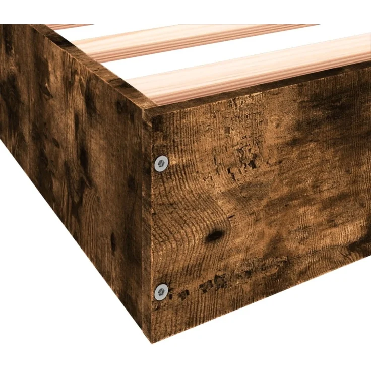 vidaXL Bettgestell ohne Matratze Räuchereiche 120x190 cm Holzwerkstoff 842053 – Bild 5
