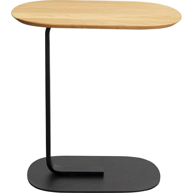 Kare Design Beistelltisch Tassilo, Schwarz, C-Form für Laptop, Mobiler Kaffeetisch, Couchtisch, Wohnzimmertisch, Rechteckig, Skandi Style, Massivholz Tischplatte, Stahl Fuß, 56 x 58,5 x 34 cm (H/B/T) – Bild 1