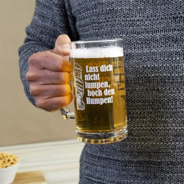 Geda Labels GmbH Bierglas Lass dich nicht Lumpen, 1-tlg, Glas, Klar, 500ml, in Geschenkverpackung – Bild 3