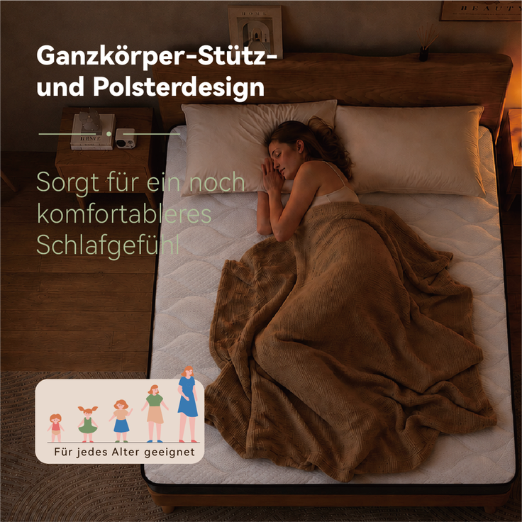 Wohnora-Qualitätsmatratzen Deluxe Taschenfederkernmatratze 140x200cm H3 20cm - Made in CHINA & Oeko TEX Siegel - Federkernmatratze 140x200 mit 1000 Federn & Lyocell Bezug - 7 Zonen Matratze 140x200 H3,H 20cm x T 200cm x B 140cm,Weiß + Grau – Bild 2