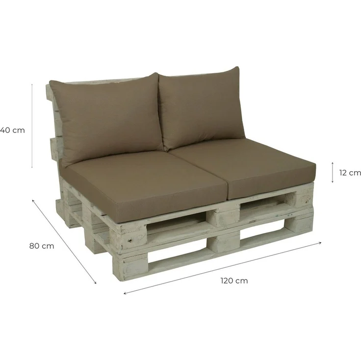 GO-DE Palettenkissen, 60x80 cm, 12 cm gepolstert, 2 Sitz- und 2 Rückenkissen für 1 Palette – Bild 4
