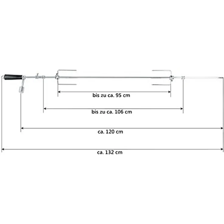 BBQ-Toro Grillspieß Grill- und Spießset (120 cm) für Ihren Grillwagen, Smoker und mehr – Bild 2
