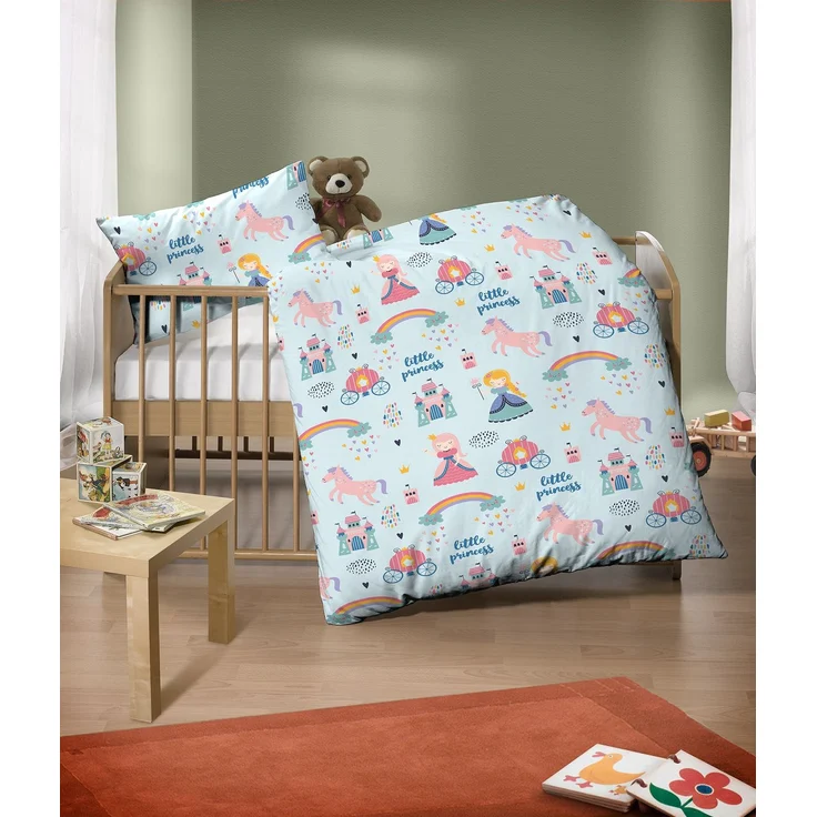 biberna Feinbiber Bettwäsche 0007243 LITTLE PRINCESS, ciel, 1x 100x135 cm + 1x 40x60 cm – Bild 4