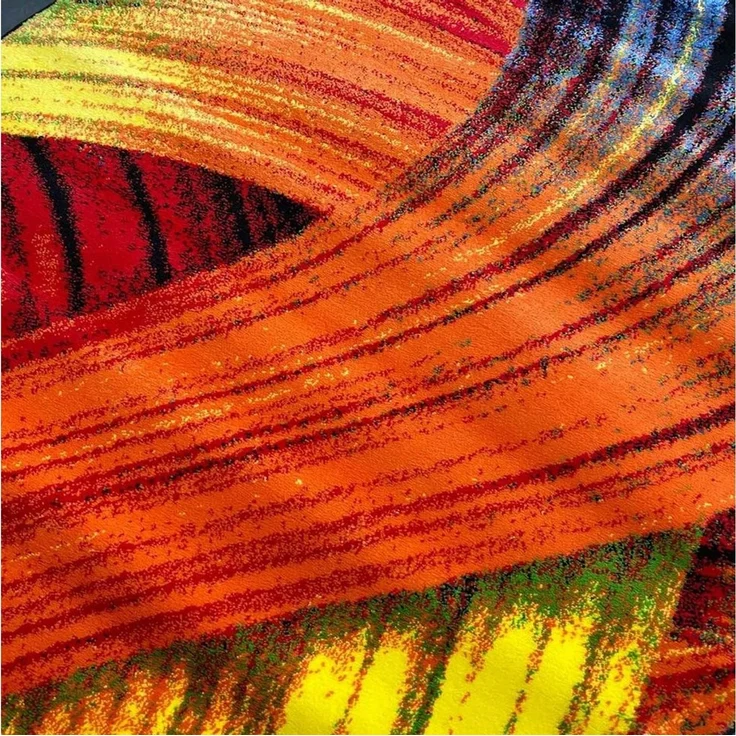 Vimoda Teppich Kurzflor Bunt Teppichwohnzimmer Patchwork Wellen, Rechteckig, Höhe: 12 mm, Läufer Punkte,Farbig, Modern Läufer,Weich,dick – Bild 2