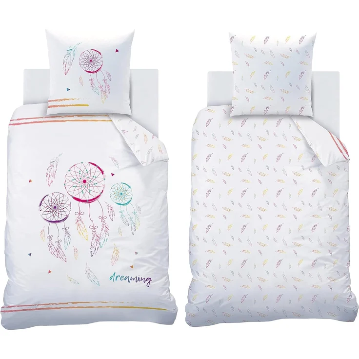 BERONAGE Wendebettwäsche Matt & Rose Traumfänger Bettwäsche Linon / Renforcé, 100% Baumwolle, 2 teilig, 135x200 + 80x80 cm – Bild 1