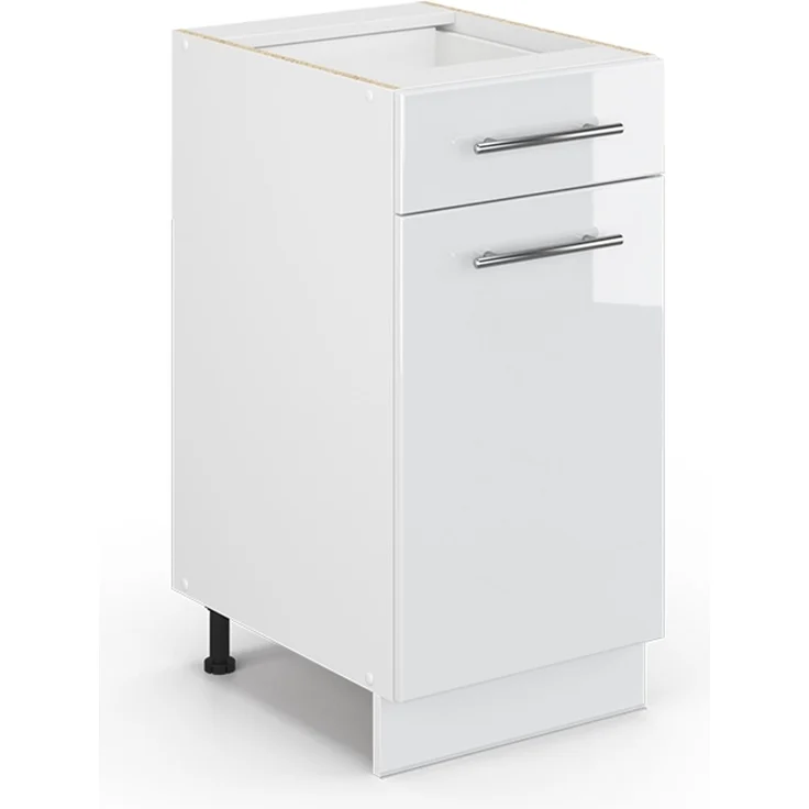 Küchenunterschrank Fame-Line Weiß Hochglanz 40 cm ohne Arbeitsplatte Vicco – Bild 1