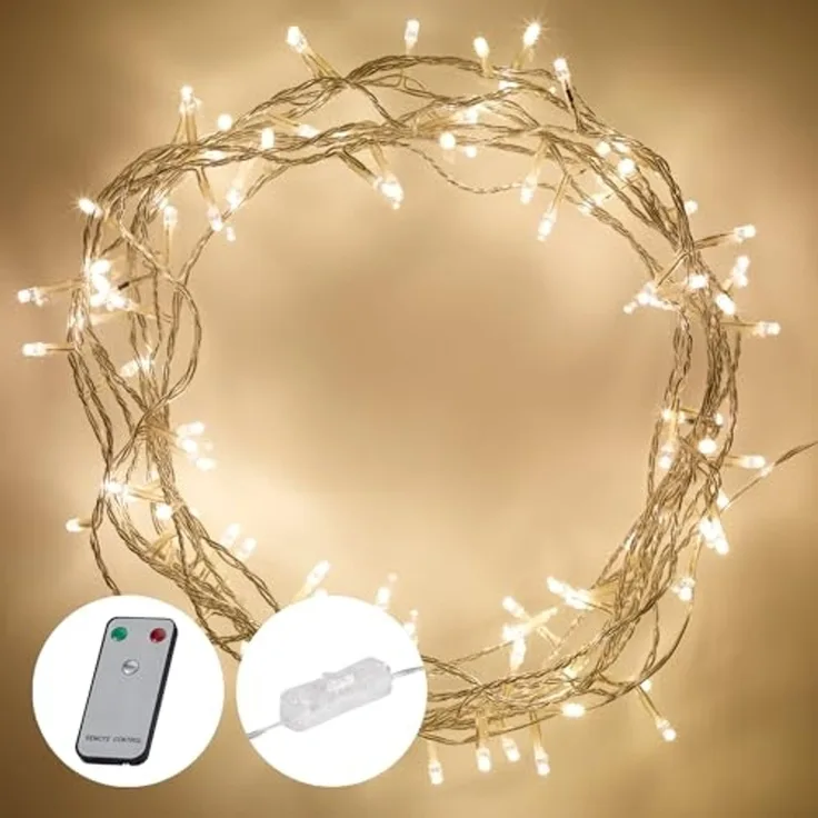 Lights4fun LED-Lichterkette LED Lichterkette 100er warmweiß