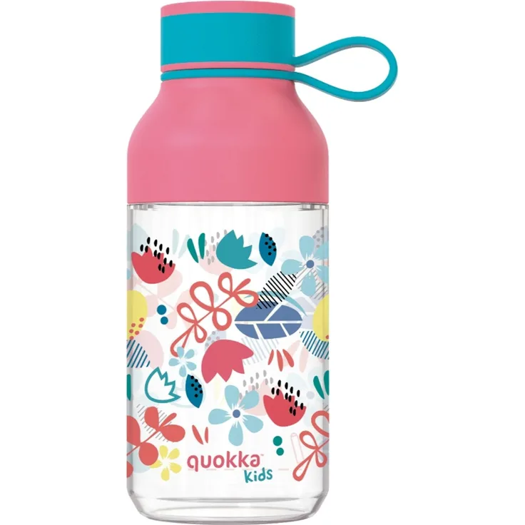 Quokka Ice Kids Trinkflasche 430 ml FLOWERS Abnehmbare Austattung