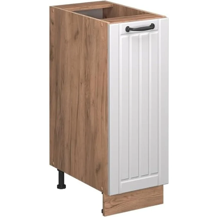 Apothekerschrank Fame-Line Weiß Landhaus 30 cm , AP Eiche Vicco – Bild 1