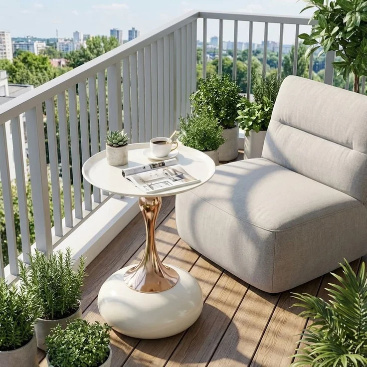 ANYSUN Couchtisch Rund Kaffeetisch, Beistelltisch Metall Kleiner Wohnzimmertisch (Einzelmöbel – runder Couchtisch, runder Couchtisch), kompakter Metalltisch in Schwarz-Gold für Schlaf- und Wohnzimmer – Bild 2