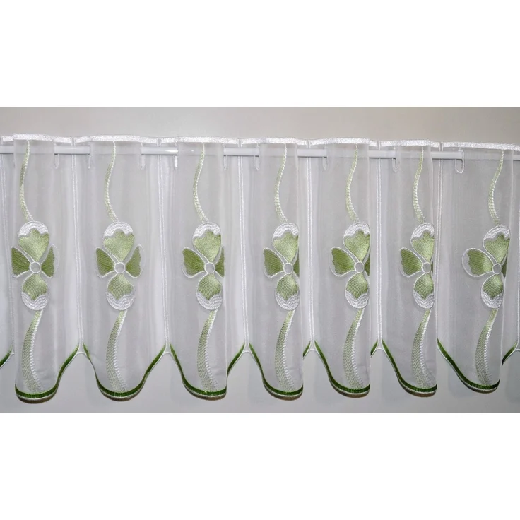 Stickereien Plauen Scheibengardine Glasgow, Stangendurchzug (1 St), transparent, Voile – Bild 5