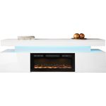 Mirjan24 'EF 2D Serkuzo' TV-Lowboard mit Kamin, MDF weiß (hochglanz/matt), 59 x 41 x 190 cm