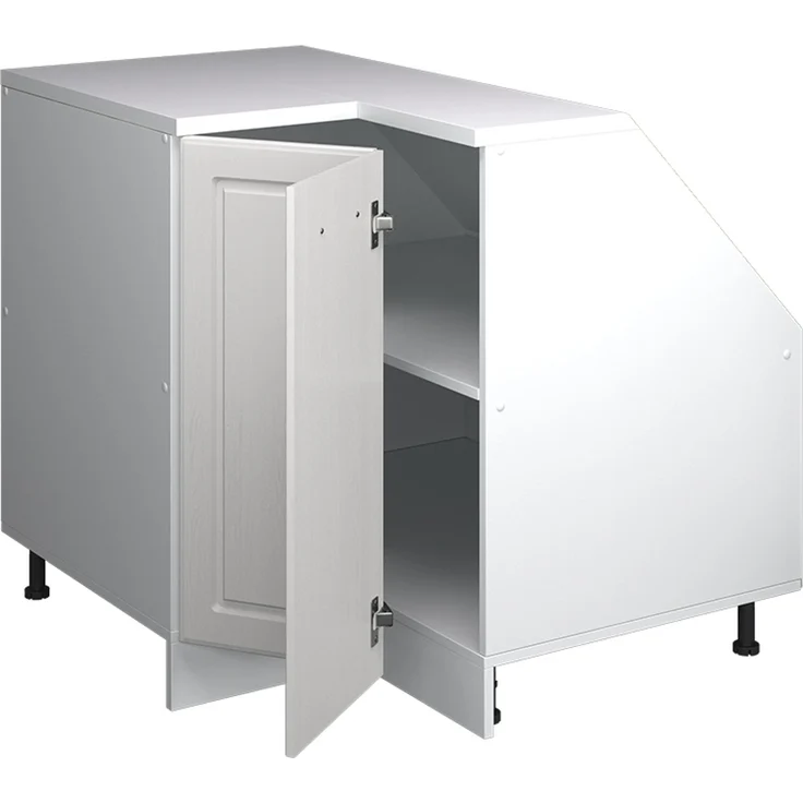 Dachschrägenschrank Eckschrank Rion Weiß Landhaus 75.6 x 81.6 cm mit 1 Tür, Schrankkorpus 60 cm Tiefe Vicco – Bild 4