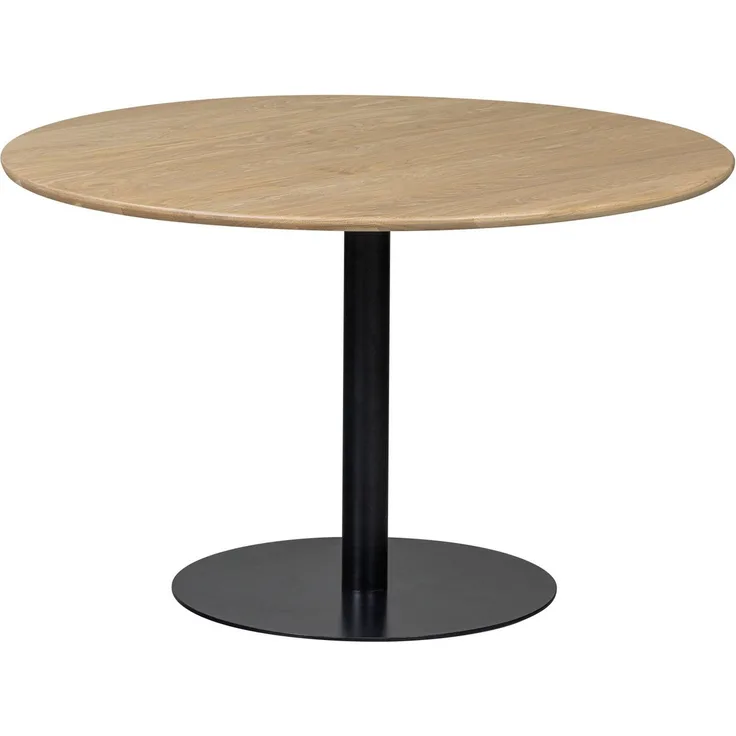 Esstisch Tablo aus Eiche FSC, modern rund mit Metallgestell, Natur, Ø120 cm