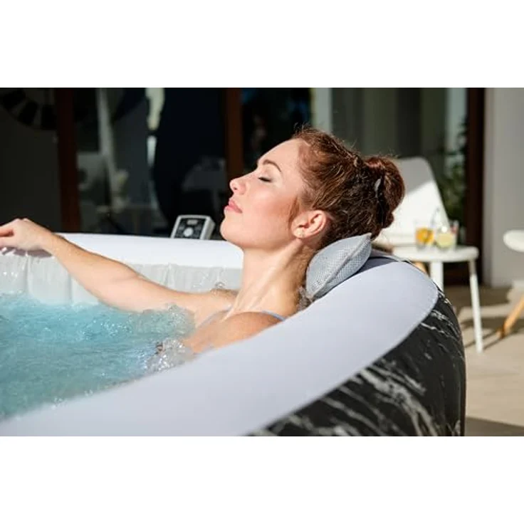 Bestway LAY-Z-SPA® Hollywood AirJet™ LED-Whirlpool für 6 Personen, 180 x 180 x 66 cm, Marmor-Optik (Marquinia), 778 l Wasserkapazität, automatisches Heizen bis 40 °C – Bild 6