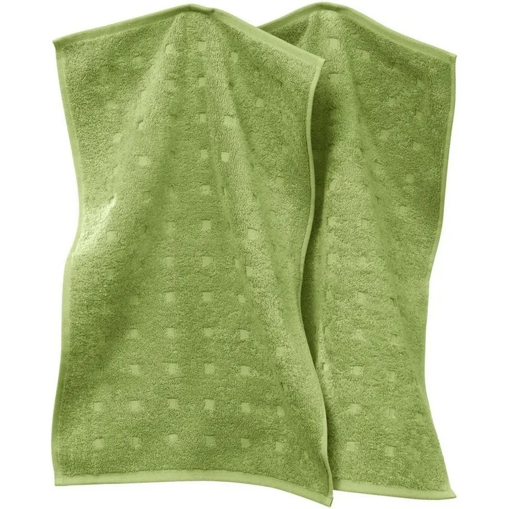 Möve Gästehandtuch Gästetuch 2er-Pack "Quadretti", Frottier (2-St), Walk-Frottier Uni