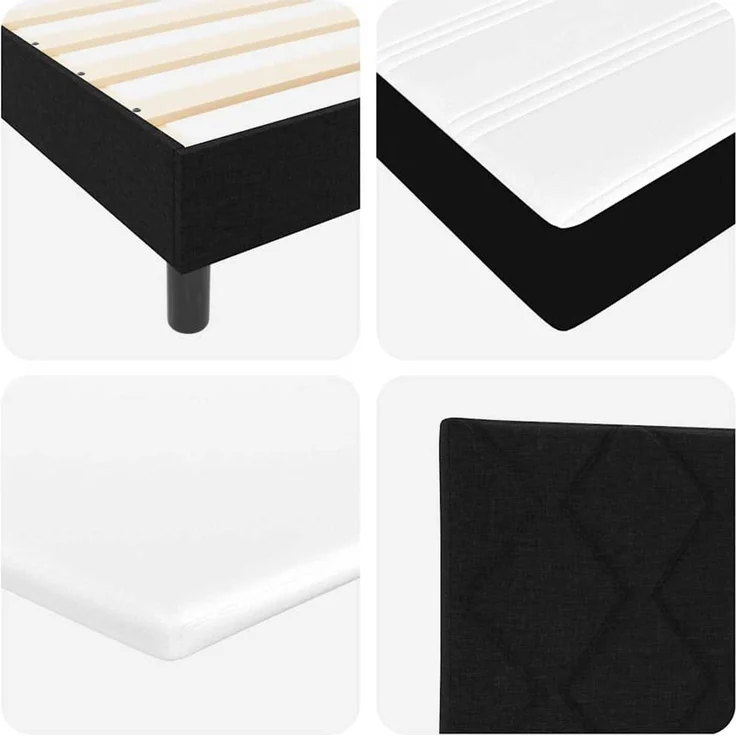 vidaXL Boxspringbett mit Kopfteil Schwarz 200 x 200 cm Stoff 3340110 – Bild 10