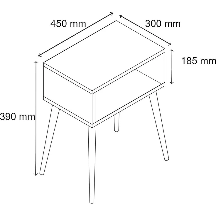 VCM Nachttisch Singol 919034 Weiß H. 57 x B. 45 x T. 30 cm – Bild 4