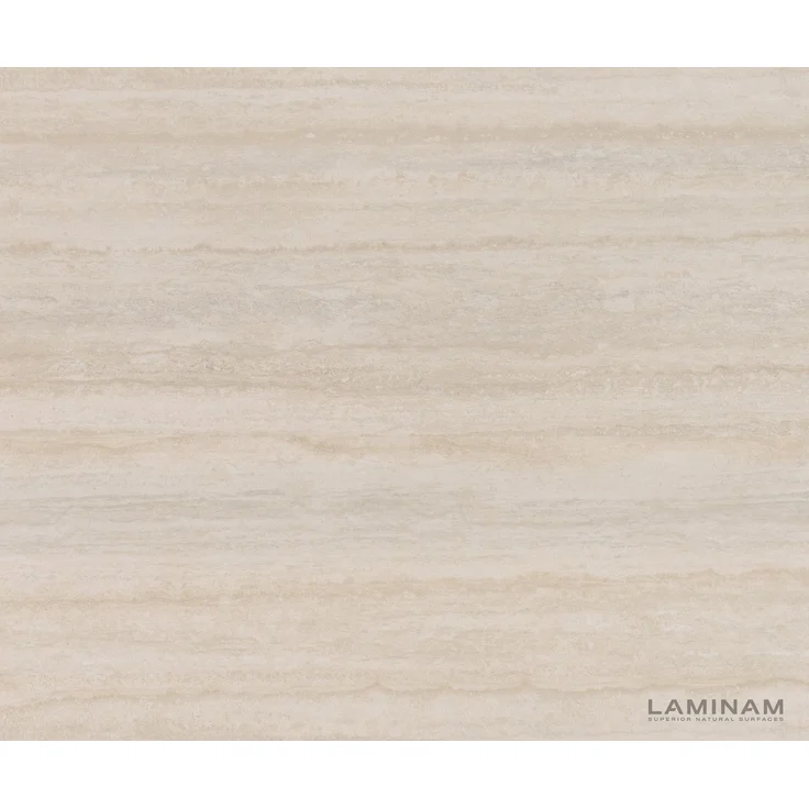 Esstisch Edge Boot 200x100 Keramik Laminam® Travertino Bianco Creme-Weiß Cono Metallic Gold – Bild 3