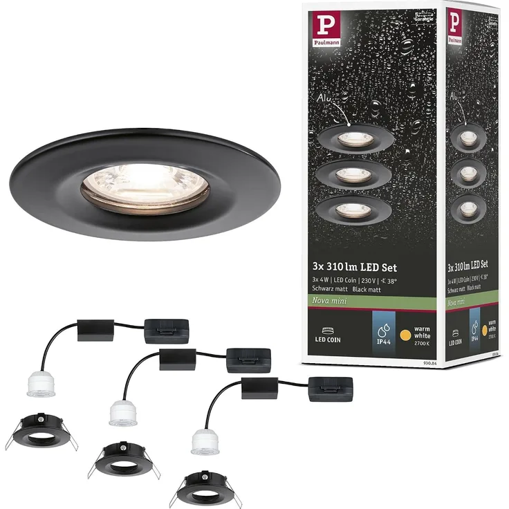 Paulmann 93084 Einbauleuchte Nova mini Coin Basisset starr 2700K schwenkbar