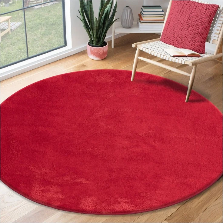 the carpet Teppich Relax round, rund, Höhe: 16 mm, waschbarer Wohnzimmer Teppich modern rutschfest – Bild 1
