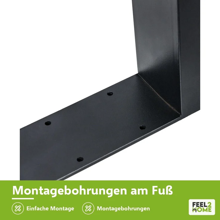 Tischuntergestell 90x72cm Möbelfüße Schwarz Tischbeine Industrie Bankkufen Stahl – Bild 12
