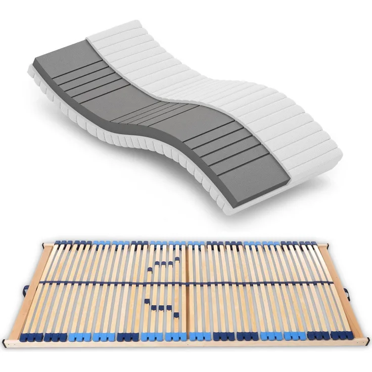 Matratzenset Betten-ABC KSP-500 - Das Original - 140x200, Härtegrad H3 + Lattenrost Superflex NV