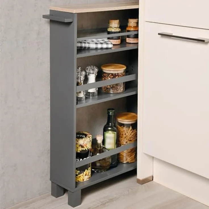 KESPER 24856-13 Nischenregal, grau aus FSC-zertifizierte Spanplatte / Regal / Rollregal – Bild 2