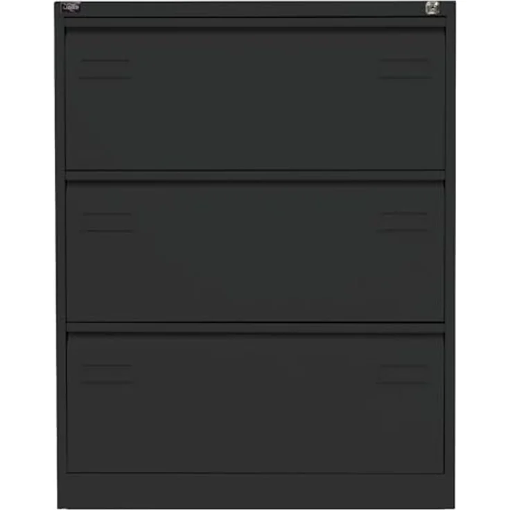 Bisley LIGHT Hängeregistraturschrank, doppelbahnig, DIN A4, 3 HR-Schubladen, Farbe schwarz – Bild 4