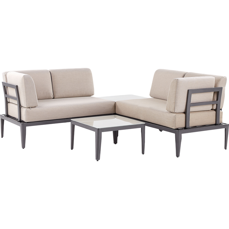 Ecksofa Lounge Set RIMA III Metall Beige – Bild 6