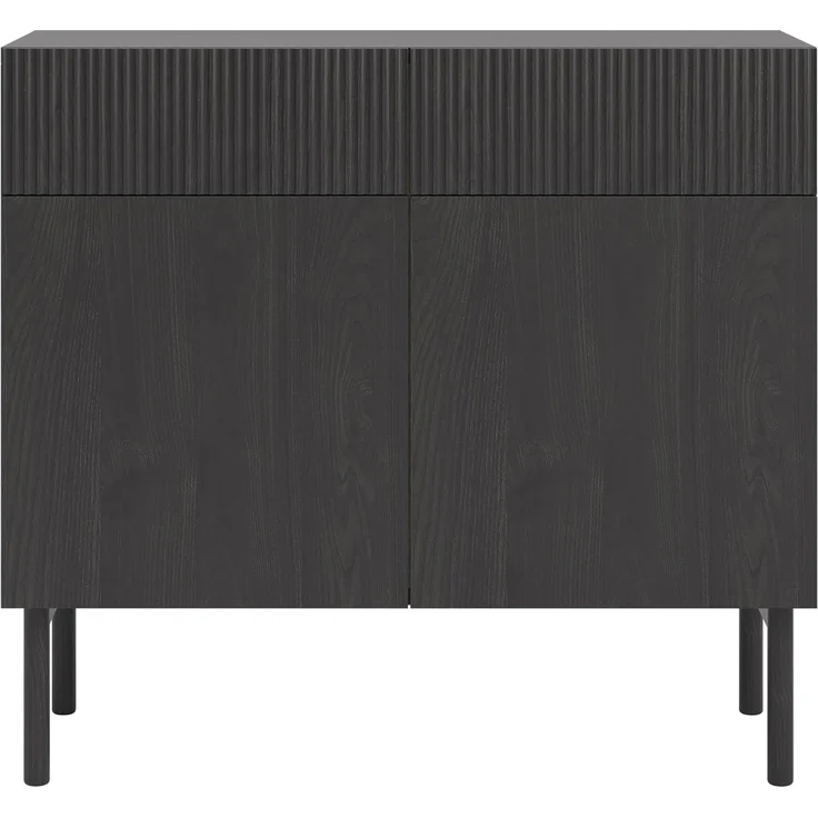 Selsey 'Nolie' Sideboard 2-türig mit 2 Schubladen, Holzoptik Esche schwarz, ca. 91 x 100 x 38 cm – Bild 6