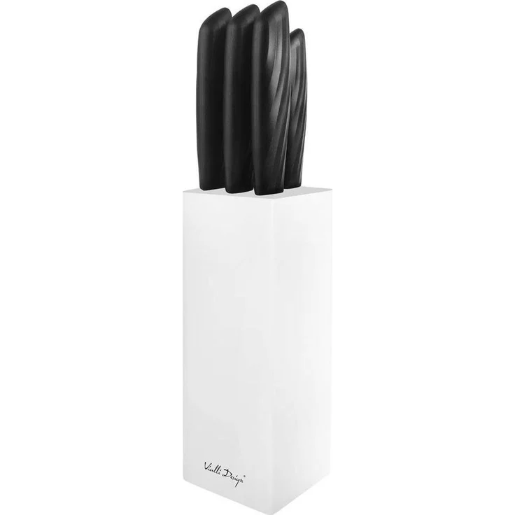 Vialli Design-Messer in weißem Block 5 Stück Caro 27978