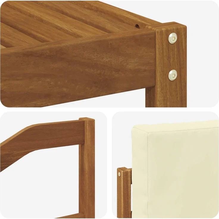 vidaXL Outdoor-Sofagarnitur mit Kissen 6 pcs Natur und Creme 3366023 – Bild 6