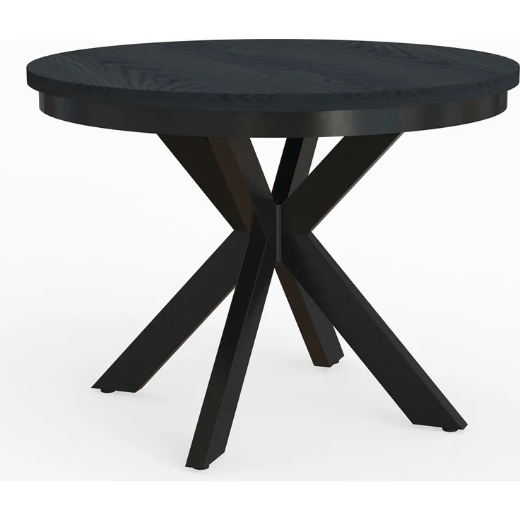 MEBLINI Esstisch Rund Ausziehbar aus Metall - 100-176x77cm - BAGIO - Schwarz Matt - Loft - Esszimmertisch Modern - Küchentisch - Ausziehtisch - Round Dining Table - Esszimmertische – Bild 1
