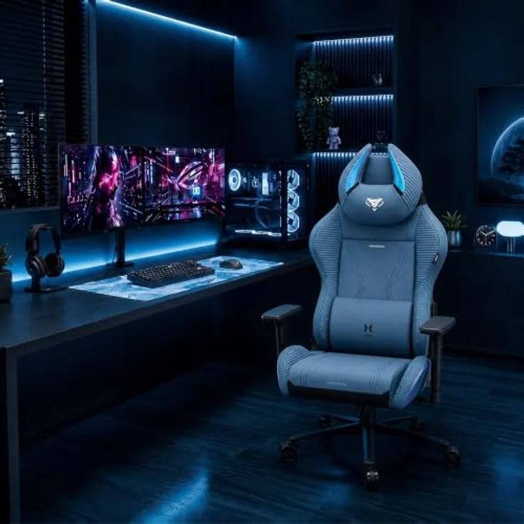 Diablo Ergonomischer Gaming Stuhl Stoff mit 3D Armlehnen und Lendenkissen – Bild 13