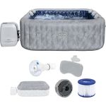 LAY-Z-SPA® Energiespar-Whirlpool San Francisco HydroJet Pro™ mit App-Steuerung, für 7 Personen 230 x 230 x 71 cm, Marmor-Optik (Samtgrau)