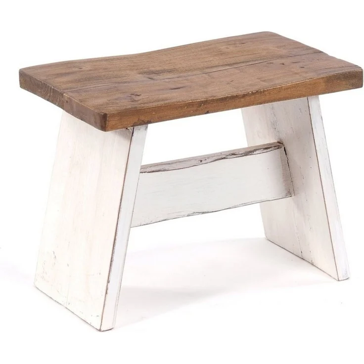 DESIGN DELIGHTS Hocker SITZBÄNKCHEN "SCHEMEL 40", Altholz massiv, 31x40x25cm, Fußhocker, F – Bild 1
