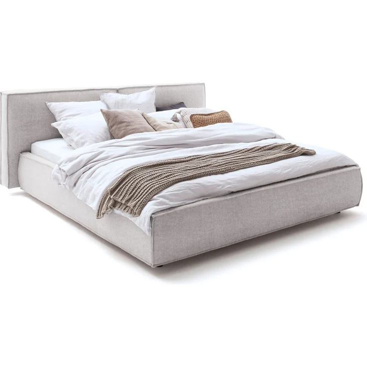 KAWOLA Bett CARLO Polsterbett Stoff hellgrau 180x200cm – Bild 3