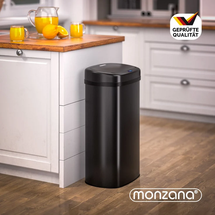 MONZANA® Mülleimer mit Sensor Küche 50L Schwarz – Bild 2