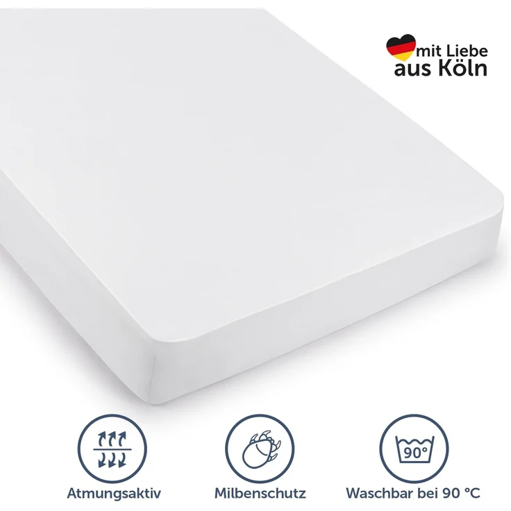 Matratzenschoner Wasserdichter - Atmungsaktive Matratzenauflage Blumtal, mit Spannfixierung - ohne Knistern, TESTSIEGER, Oeko Tex Zertifiziert – Bild 2